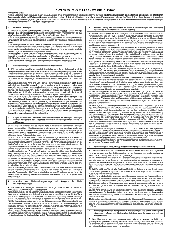 Nutzungsbedingungen Pfronten Card