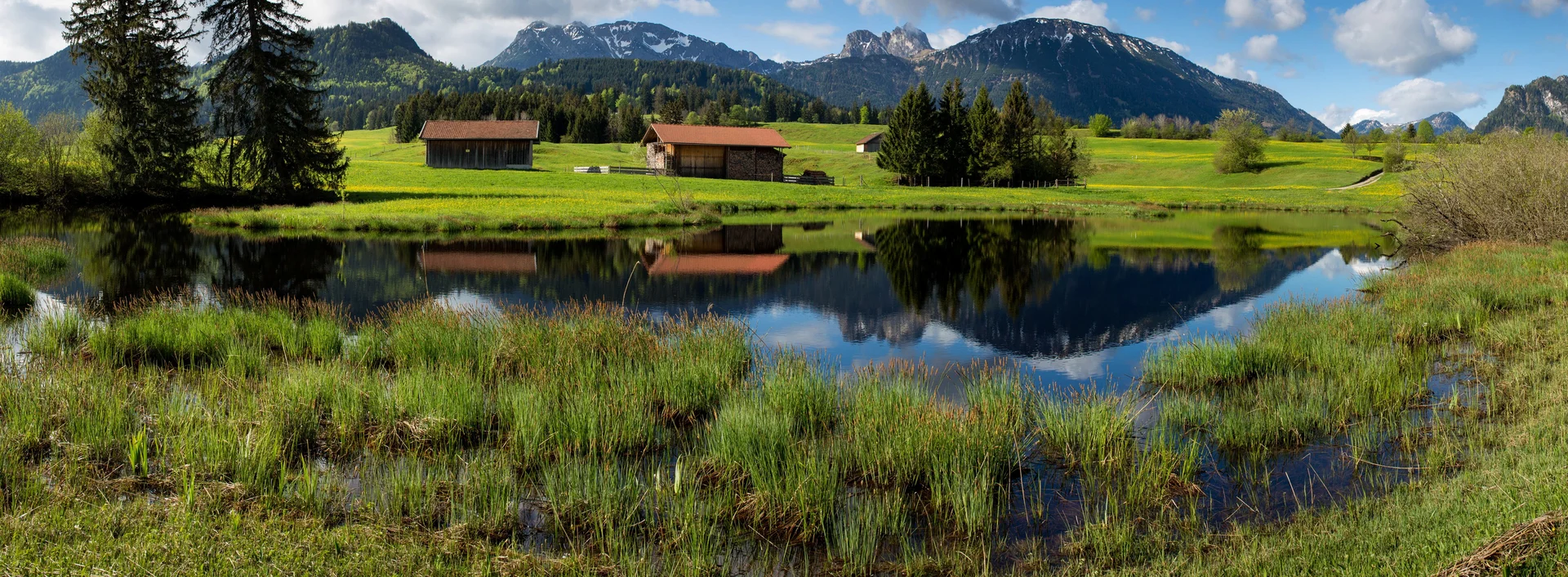 Seenvielfalt rund um Pfronten im Allgäu Tolles Panorama, das die Seenvielfalt rund um Pfronten zeigt.
