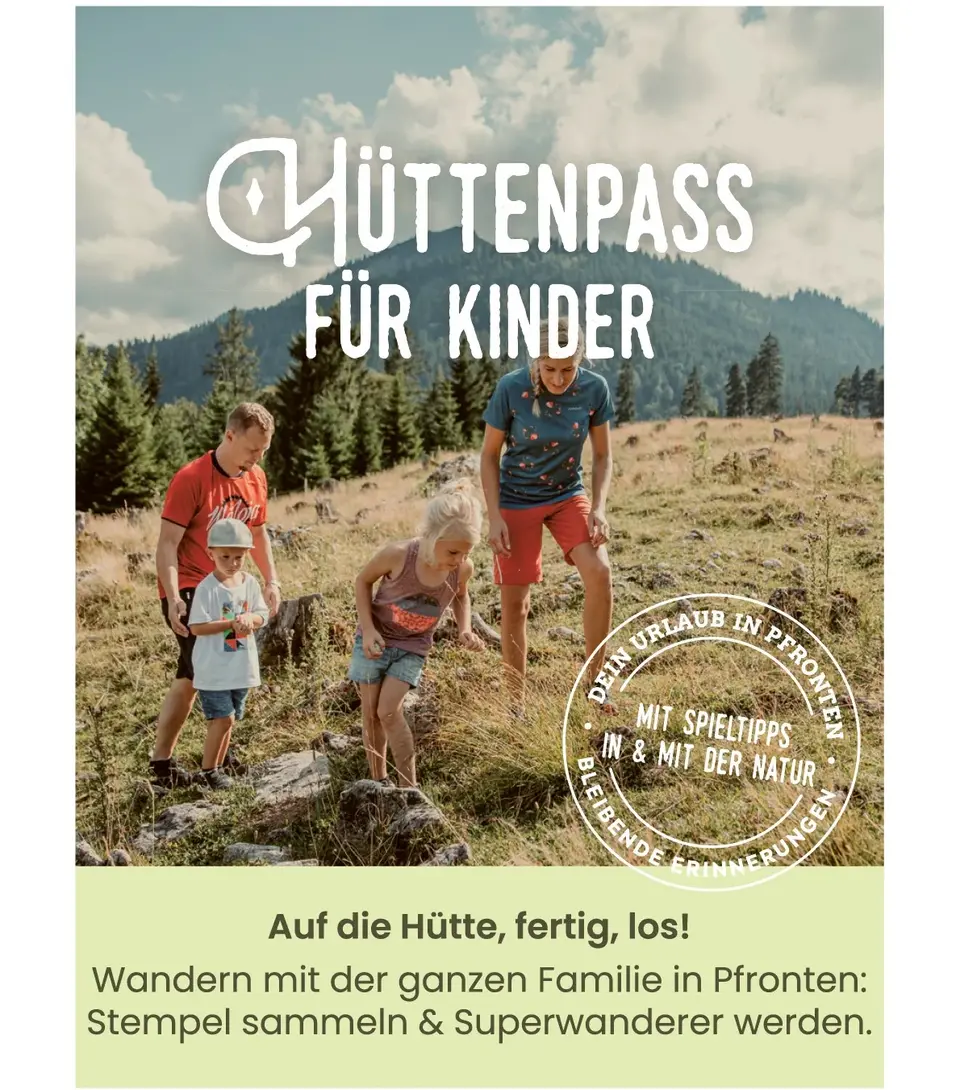 Titelbild des Kinderhüttenpass von Pfronten Tourismus