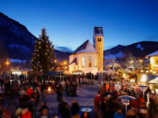 Der Pfrontener Weihnachtsmarkt bei Nacht